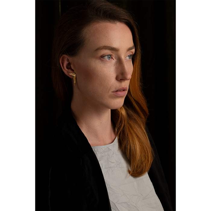 Gold Fish Jaw Bone Earrings