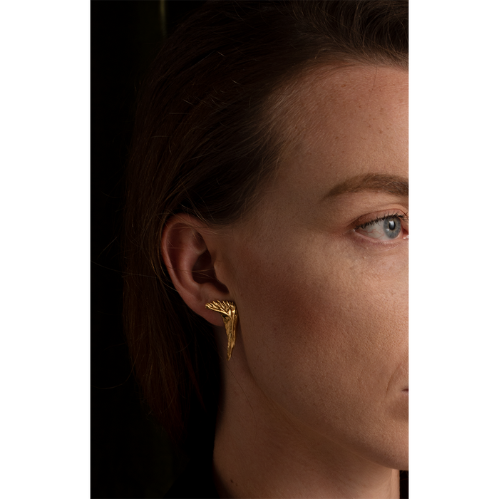 Gold Fish Jaw Bone Earrings