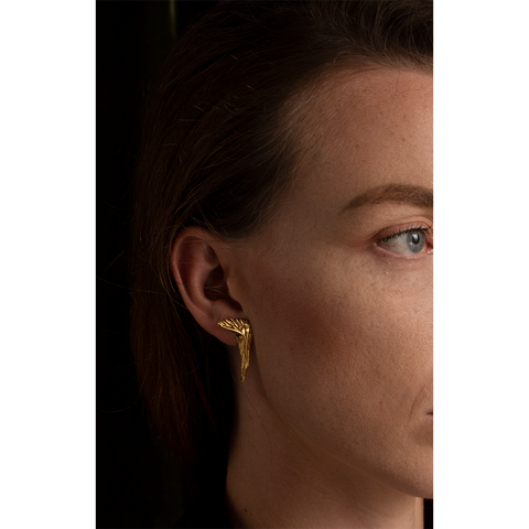 Gold Fish Jaw Bone Earrings