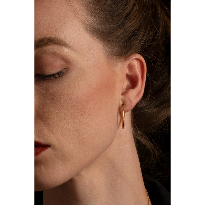 Gold Iguana Rib Earrings