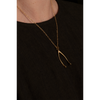 Gold Partridge Wishbone Necklace